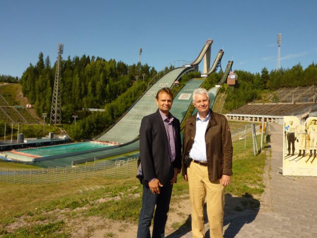 Lahti Skistadion Tommi Lanki und Peter Ries